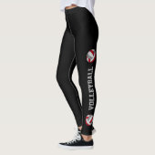 Leggings volleyballs gris rouge avec la jambe (Gauche)