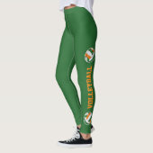 Leggings volleyballs orange vert avec texte sur les jambes  (Gauche)
