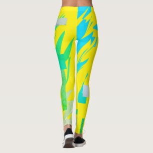 Leggings voor Abstracte kunstturquoise pasta-kleur