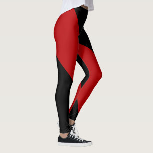 Leggings voor afwisselend zwart- en granaatpatroon
