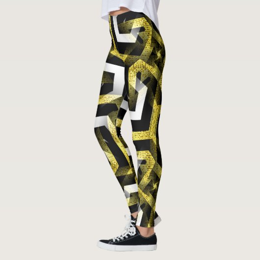 Leggings voor Black and Gold Pattern ★ Funky Zebra (Links)