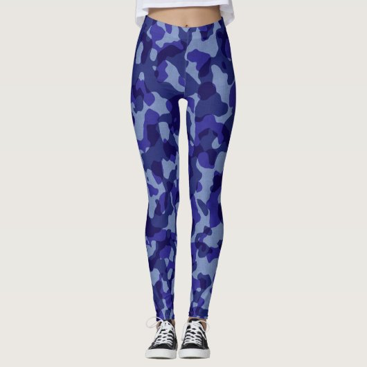 Leggings voor blauwe camouflage (Voorkant)
