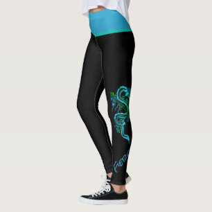 Leggings voor blauwe en groene draak