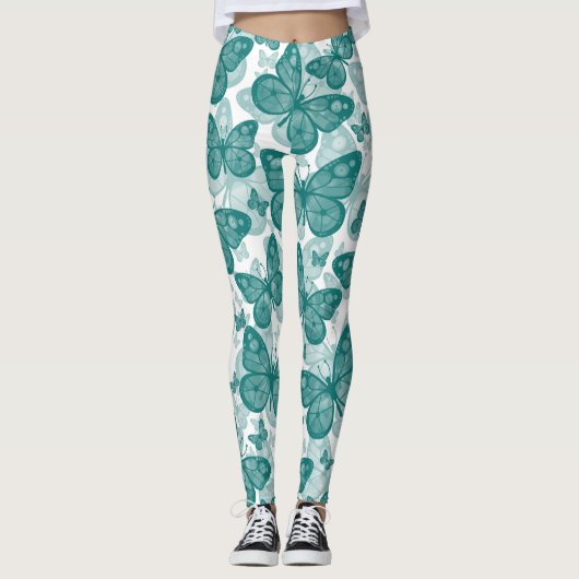 Leggings voor Blauwgroen vlinder (Voorkant)