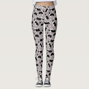 Leggings voor Collie en Paw-afdrukken aan randen