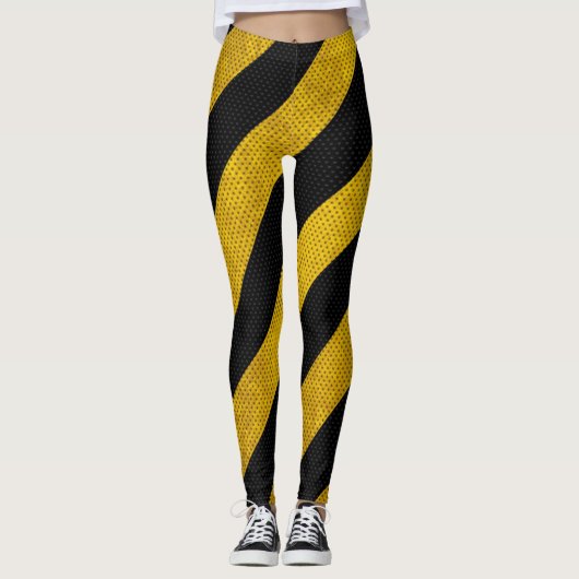 Leggings voor gele zwarte verkeersbaring (Voorkant)