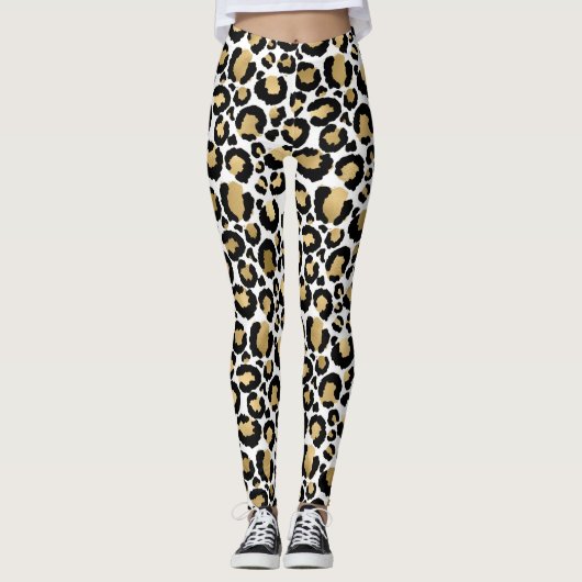 Leggings voor Gold-, witte en zwarte bladeserver (Voorkant)