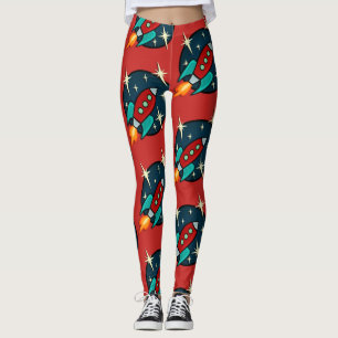 LEGGINGS VOOR GRAFISCHE PATROON VOOR RETRO ROCKET