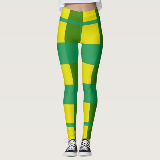Leggings voor groene/gele vrouwen (Voorkant)
