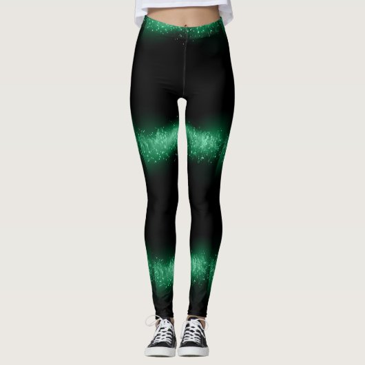 Leggings voor groene mode met vonkloos design (Voorkant)