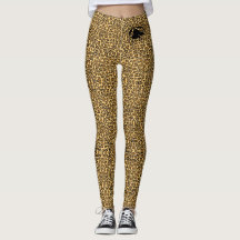Leggings voor het afdrukken van dieren met zwarte