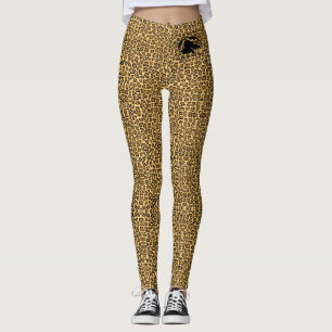 Leggings voor het afdrukken van dieren met zwarte 