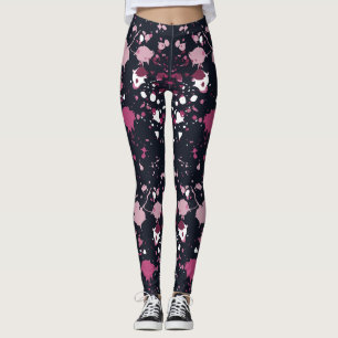 Leggings voor het roze schilderspatroon