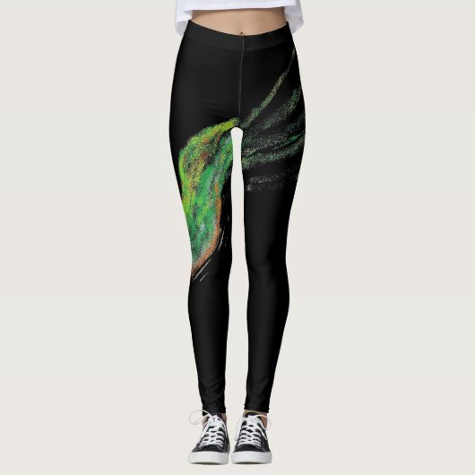 leggings voor het schilderen van groene vogels (Voorkant)