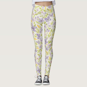 Leggings voor kalender- en groene lente-Floral-des