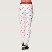 Leggings voor kerstfeestnamepatroon met snoepriet (Achterkant)