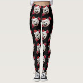 Leggings voor kersthondenpuppy's met Samoyed (Voorkant)