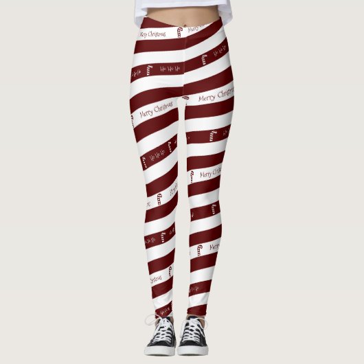 Leggings voor kerstmis met snoepsuikerriet (Voorkant)