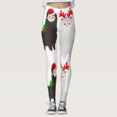 leggings voor kerstrendierrender alpacas (Voorkant)