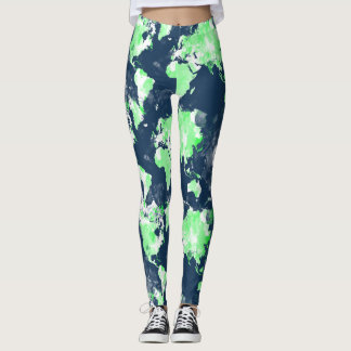 Leggings voor kleurrijke wereldkaart