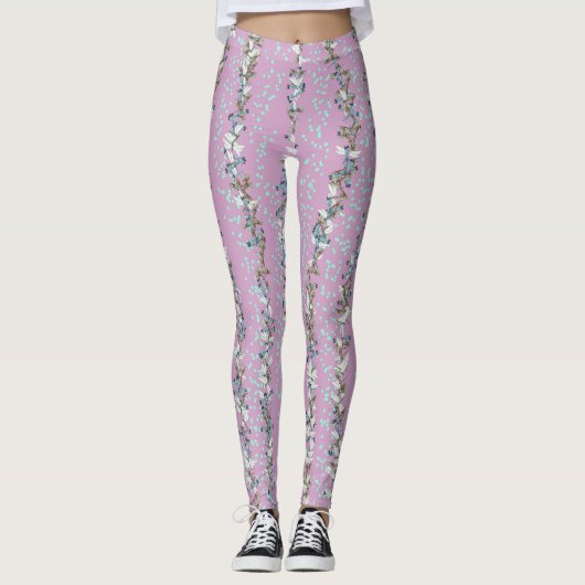 Leggings voor lavender Dragonfly en Stippen (Voorkant)