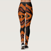 leggings voor Oranje en zwarte moderne geometrisch (Achterkant)
