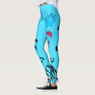 Leggings voor Pixie-sceneratie in Paragliding Aqua