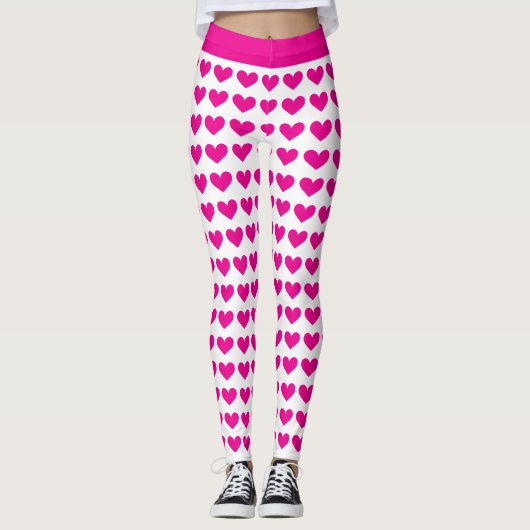 Leggings voor roze hartritmepatronen (Voorkant)