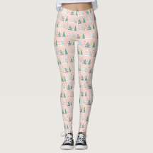 Leggings voor roze kerstbomen