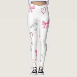 LEGGINGS VOOR SCHAKELAFDRUKKEN, HART EN BOWS