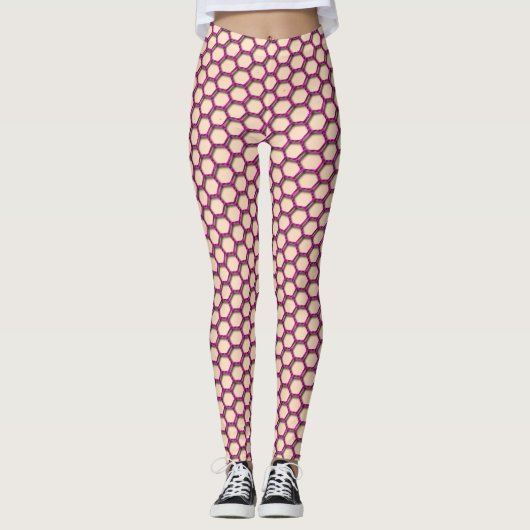 Leggings voor zeshoekige roze visnetten (Voorkant)