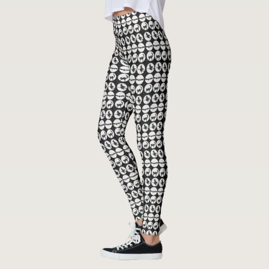 Leggings voor zwart en wit halloween ontwerp (Links)