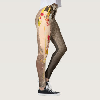 Leggings voor zwart en zilver getextureerde doezel