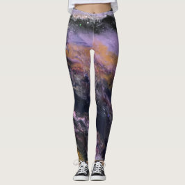 Leggings voor zwart, lavender en peach - "Galaxy"