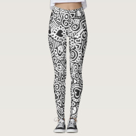 Leggings voor zwart-wit buispatroon