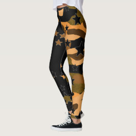 Leggings voor zwart-wit en Camo Star