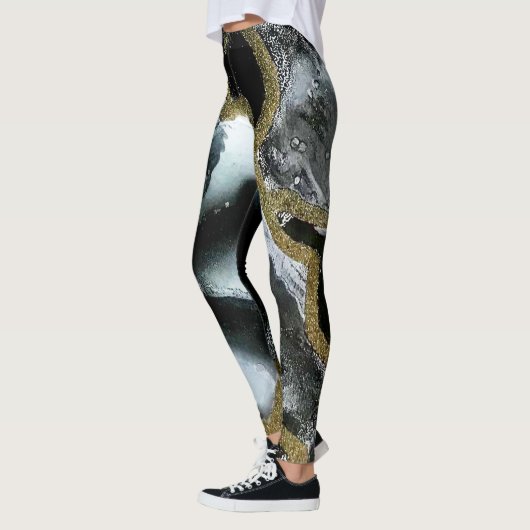 Leggings voor zwart, wit en goud | Moderne en graf (Links)