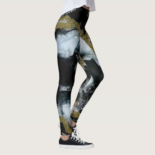 Leggings voor zwart, wit en goud | Moderne en graf (Rechts)