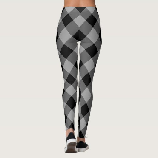 Leggings voor zwarte en grijze cheque (Achterkant)