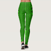Leggings voor zwarte en Neon Green Striped Volleyb (Achterkant)