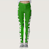 Leggings voor zwarte en Neon Green Striped Volleyb (Voorkant)