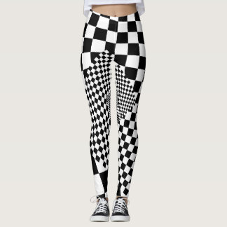 Leggings voor zwarte en witte checkboard