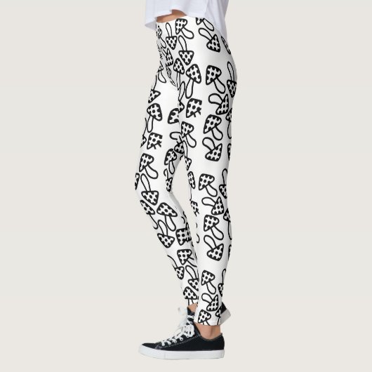 Leggings voor zwarte en witte paddenstoelen (Links)