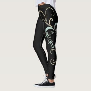 Leggings voor zwarte kleurenbewaking met draaiontw