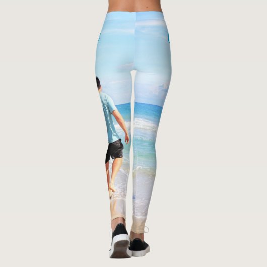 Leggings Vos légendes photo avec texte personnalisé personn (Dos)