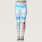 Leggings Vos légendes photo avec texte personnalisé personn (Devant)