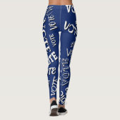 Leggings Vote texte police motif élection blanc bleu (Dos)