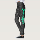 Leggings VOTRE NOM Black Paisley Exercice Pants (Gauche)