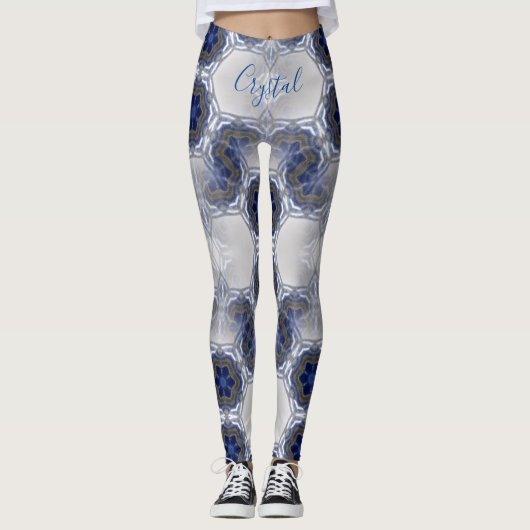 Leggings Votre Nom Custom Crystal Lapis Lazuli (Devant)