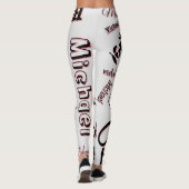 Leggings Votre nom motif monogramme rose couleur ombre (Dos)